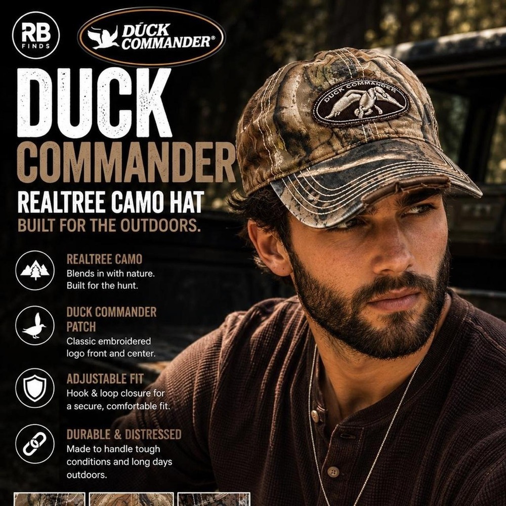Duck Commander Realtree‎ Camo Adjustable Hunting Hat Distressed Outdoor Cap OSFM